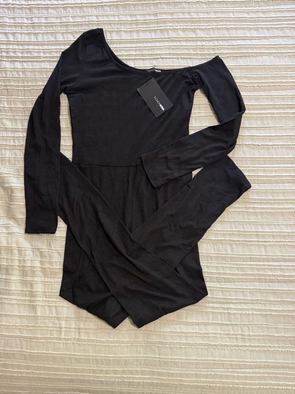 Fashion Nova Black Long Sleeve Jumpsuit